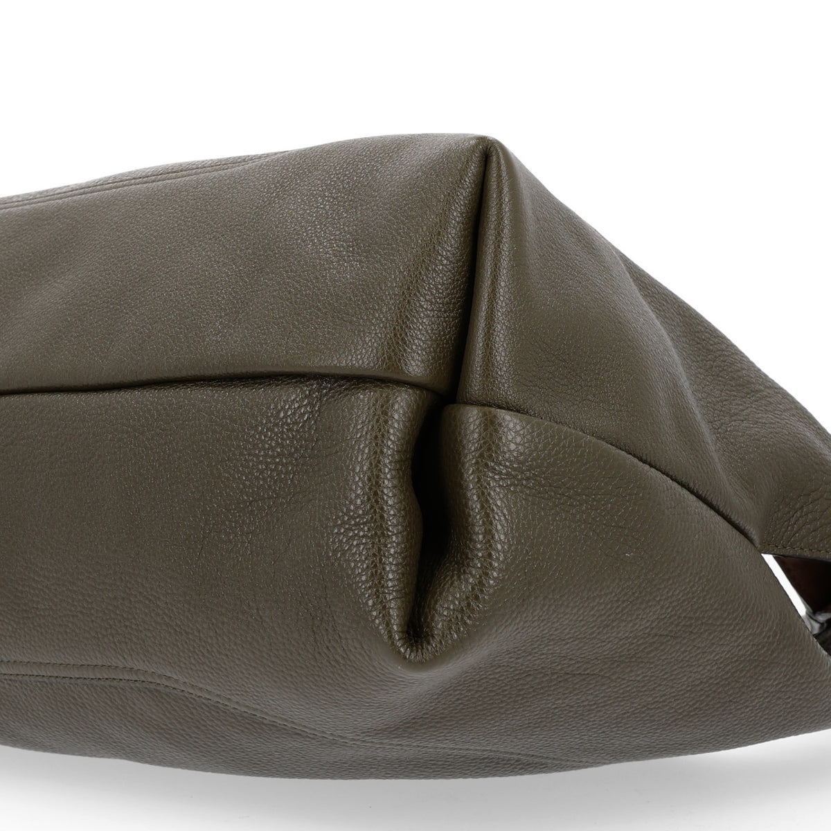 Grained Calfskin Softbit Maxi Shoulder Bag Forest Green