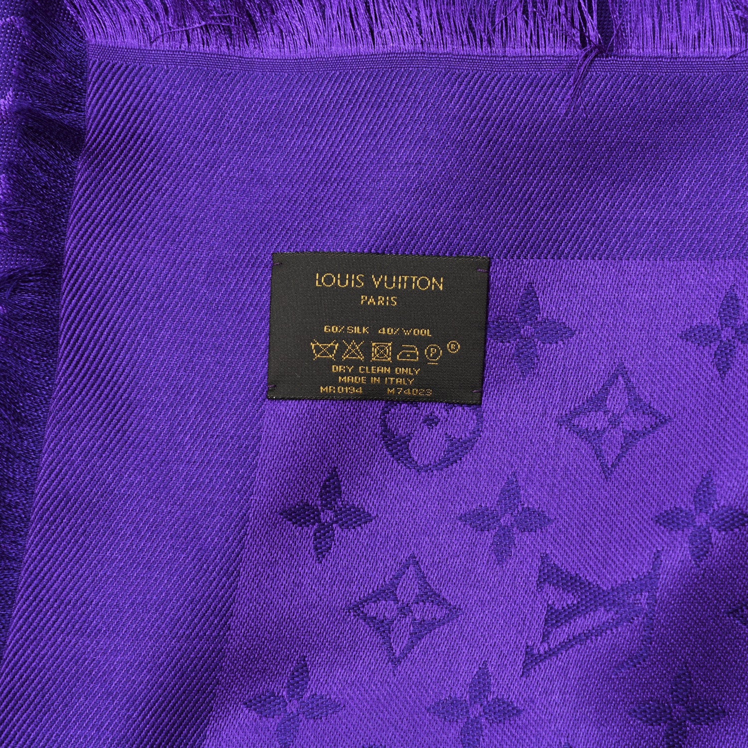 Louis Vuitton Wool Silk Monogram Shawl Amethyste 4 of 4