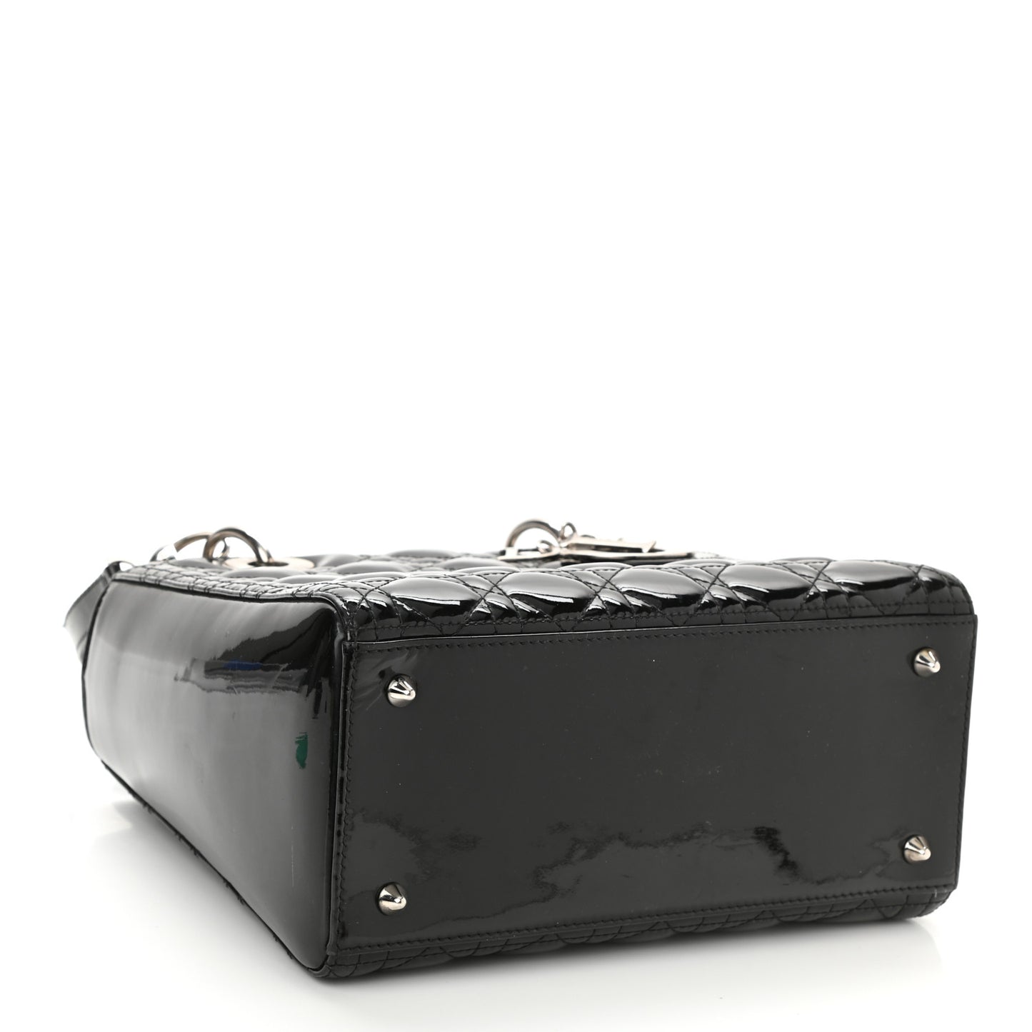 Patent Cannage Medium Lady Dior Black