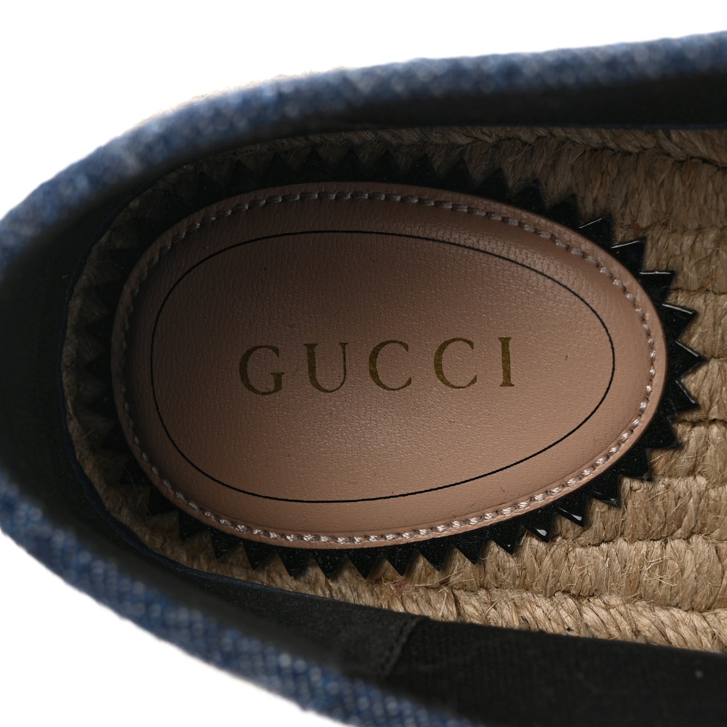 Denim Crystal GG Monogram Espadrilles 39 Blue