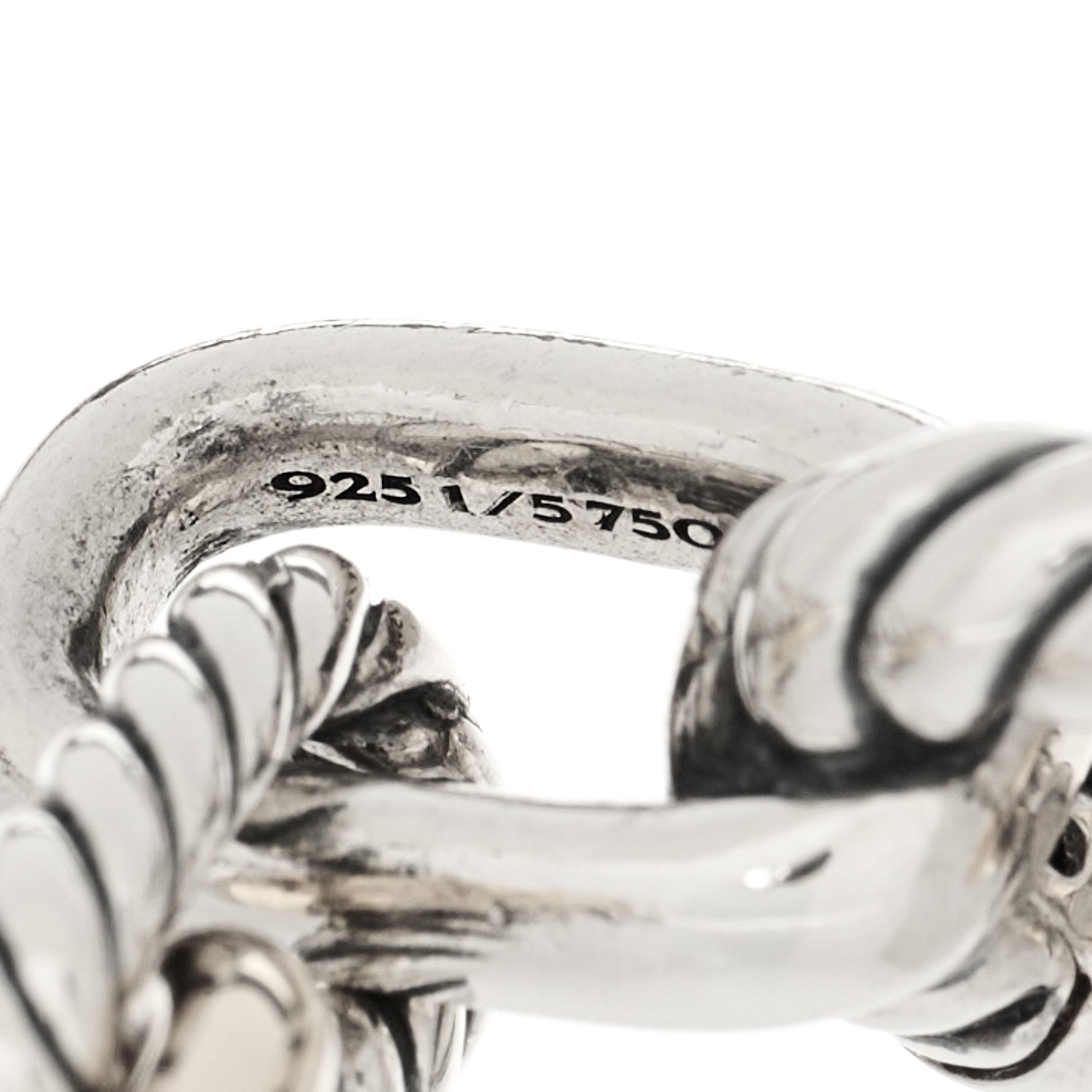 David Yurman Sterling Silver 18K Yellow Gold 5.5mm DY Madison Link Chain Bracelet 5 of 6