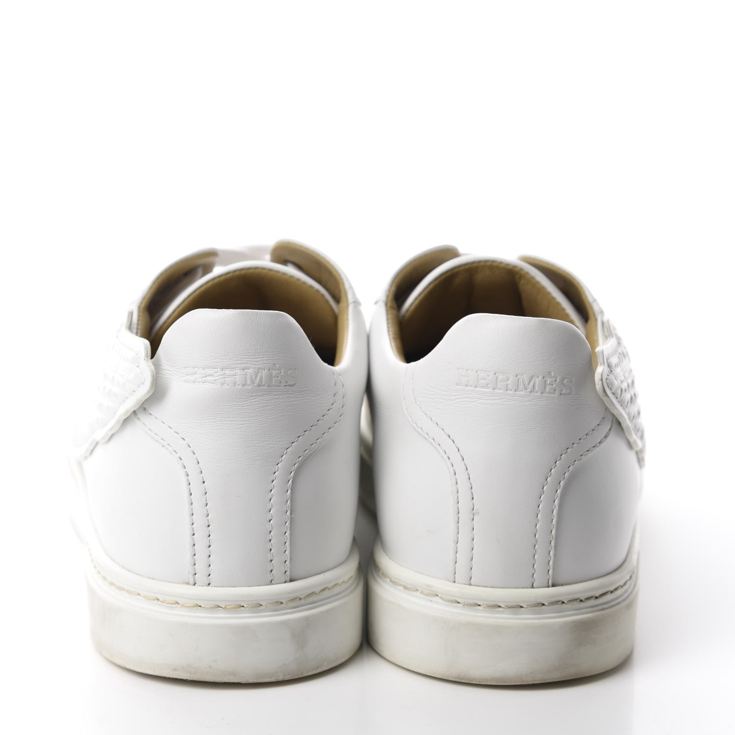 Hermes Calfskin Mens Wing Sneakers 41 White 5 of 9