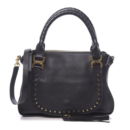 Chloe Calfskin Studded Medium Marcie Satchel Black 1 of 12