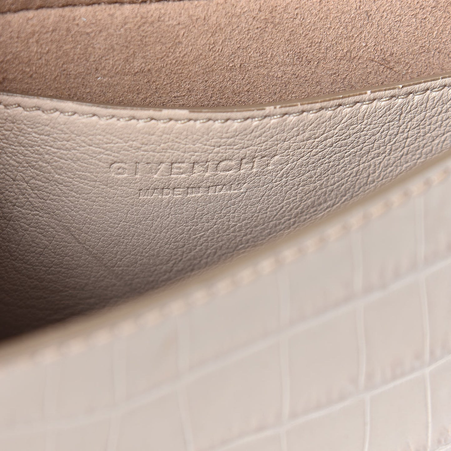 Calfskin Crocodile Embossed Mini Nobile Shoulder Bag Nude Pink