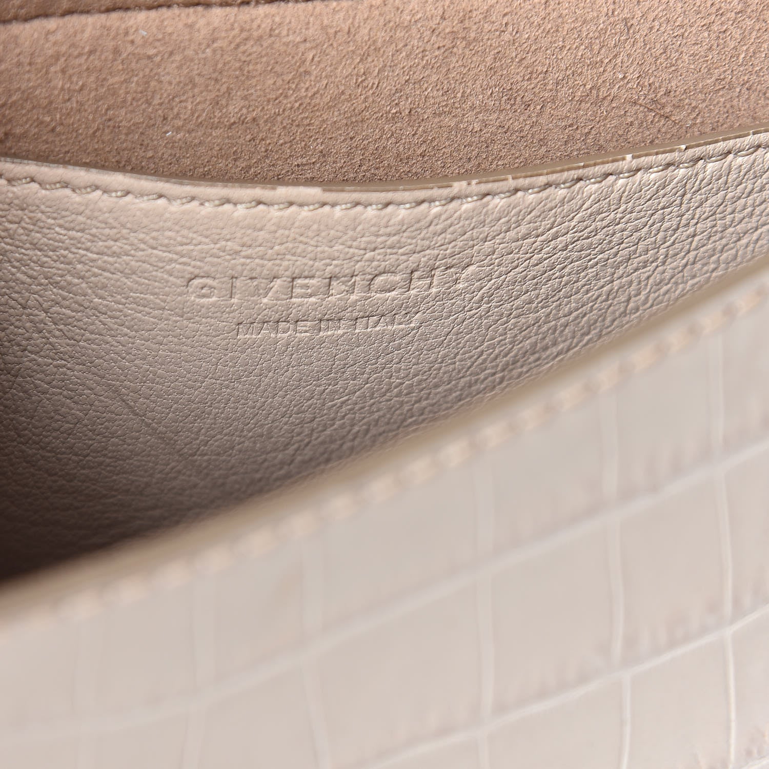 Givenchy Calfskin Crocodile Embossed Mini Nobile Shoulder Bag Nude Pink 6 of 11