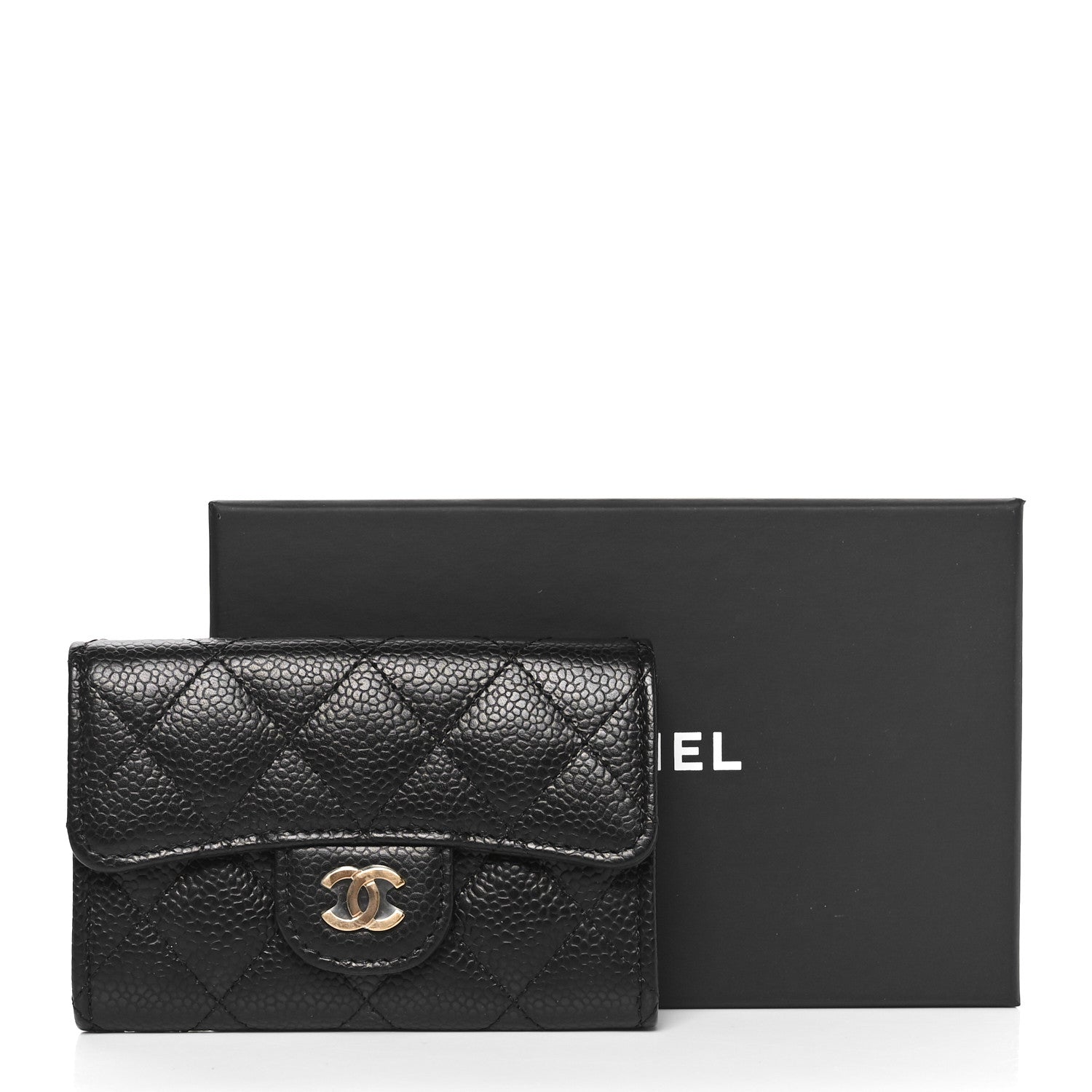 Chanel Caviar Quilted Flap Card Holder Wallet Black 11 of 11