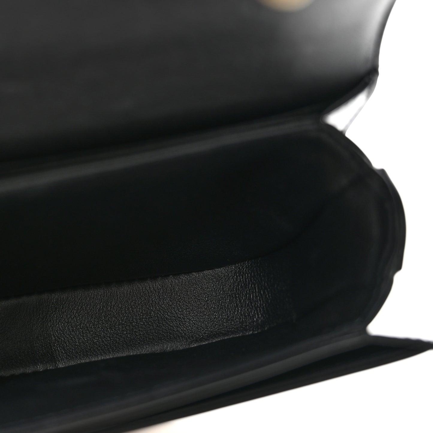 Shiny Calfskin Triomphe Mini Besace Clea Black