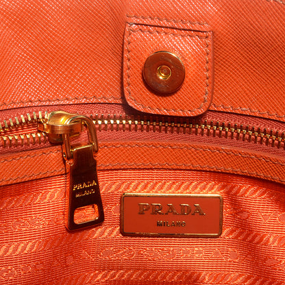 Prada Saffiano Lux Medium Tote Papaya 6 of 10