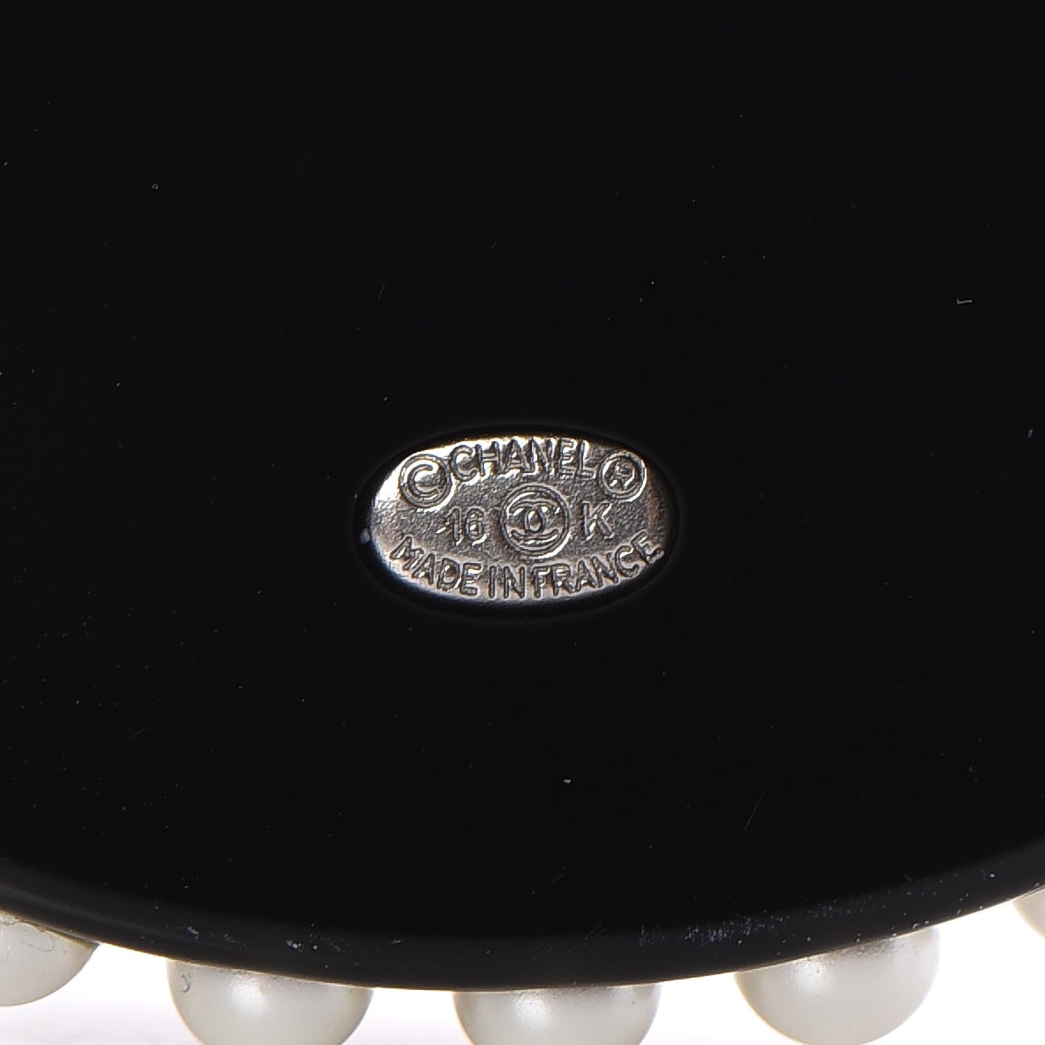 Chanel Metal Resin Pearl Emoji Brooch Silver White 4 of 5