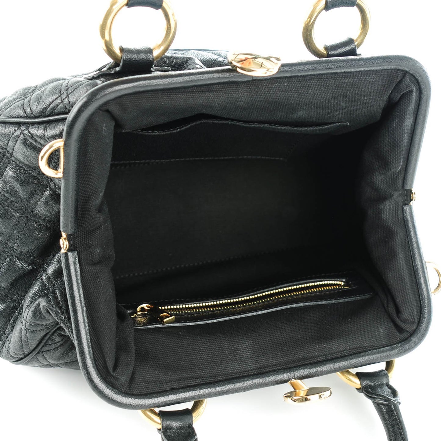 Calfskin Quilted Stam Black