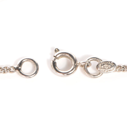 Chanel CC Open Heart Necklace Silver 4 of 5