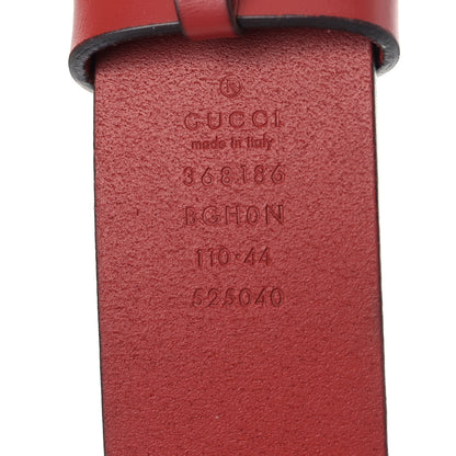 Gucci Selleria Calfskin Nickel Interlocking G 37mm Belt 110 44 Rosso 3 of 4