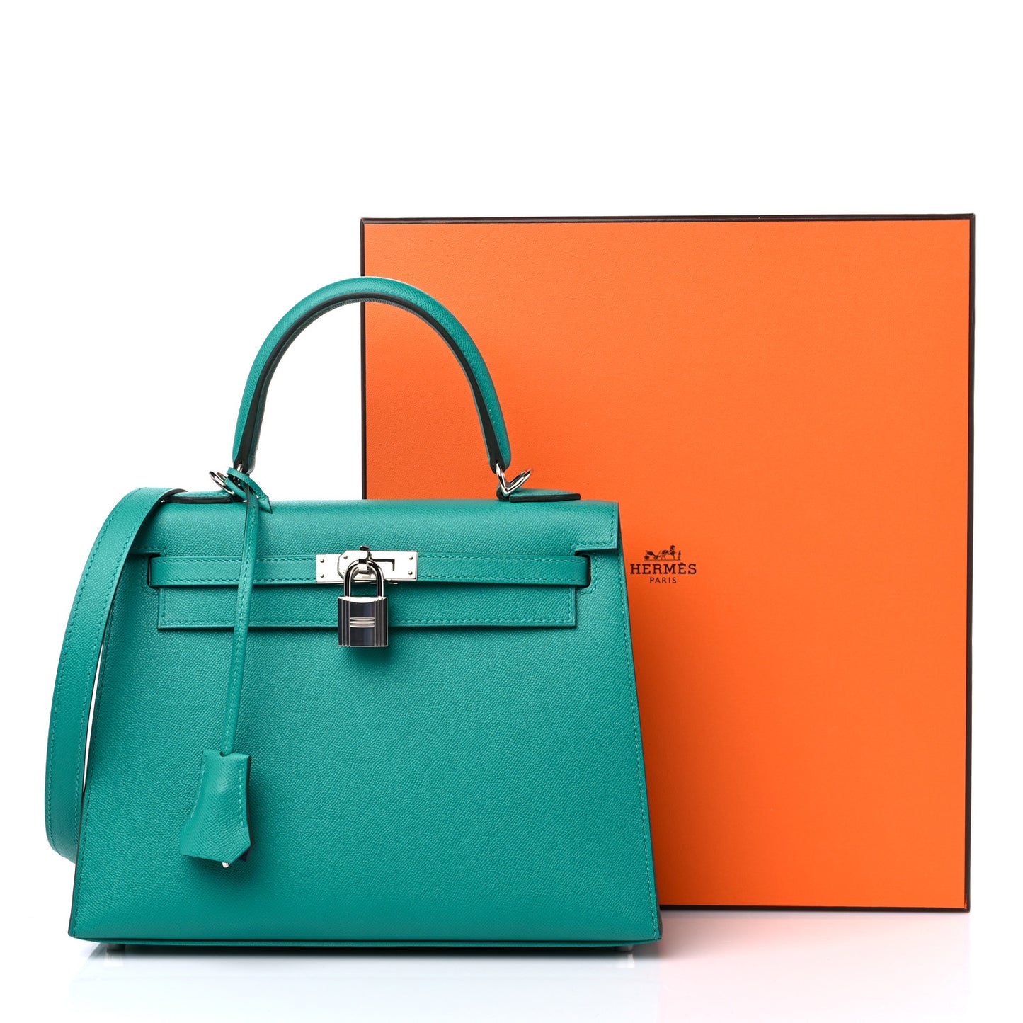 Madame Calfskin Verso Kelly Sellier 25 Vert Verone Bleu De Prusse