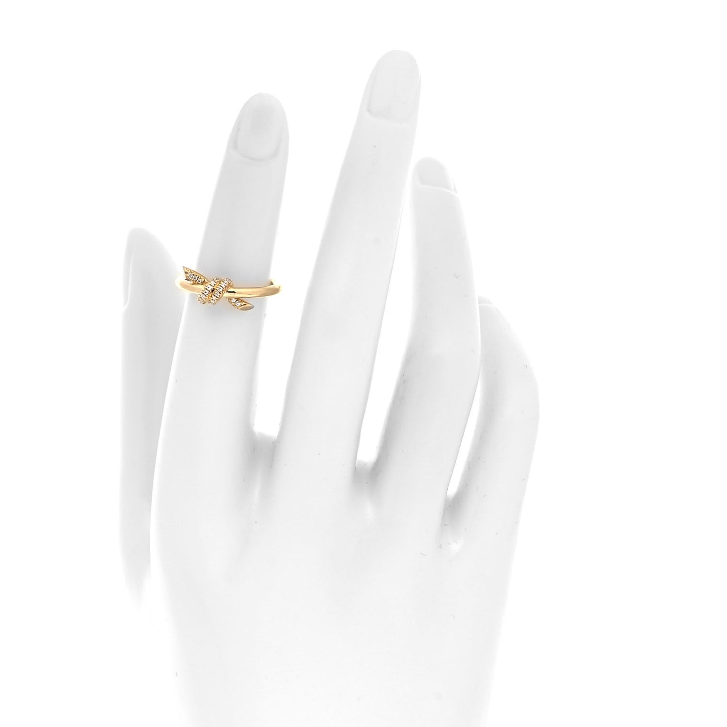 18K Yellow Gold Diamond Small Knot Ring 47 4