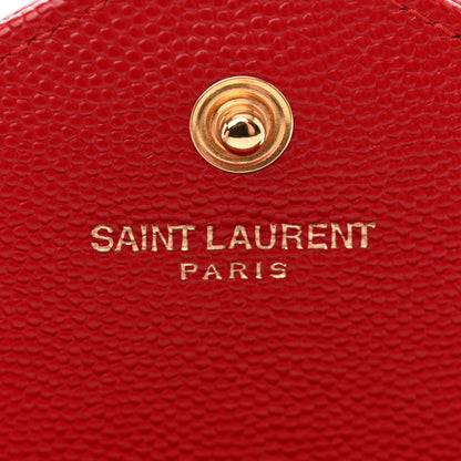 Saint Laurent Grain De Poudre Matelasse Chevron Monogram Chain Wallet New Red 7 of 14