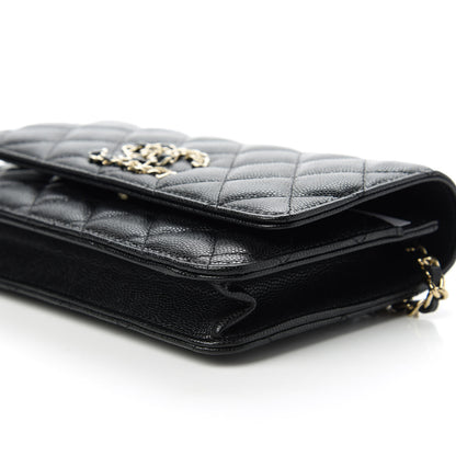Chanel Caviar Quilted French New Wave Chain CC Wallet On Chain WOC Black 7 of 12