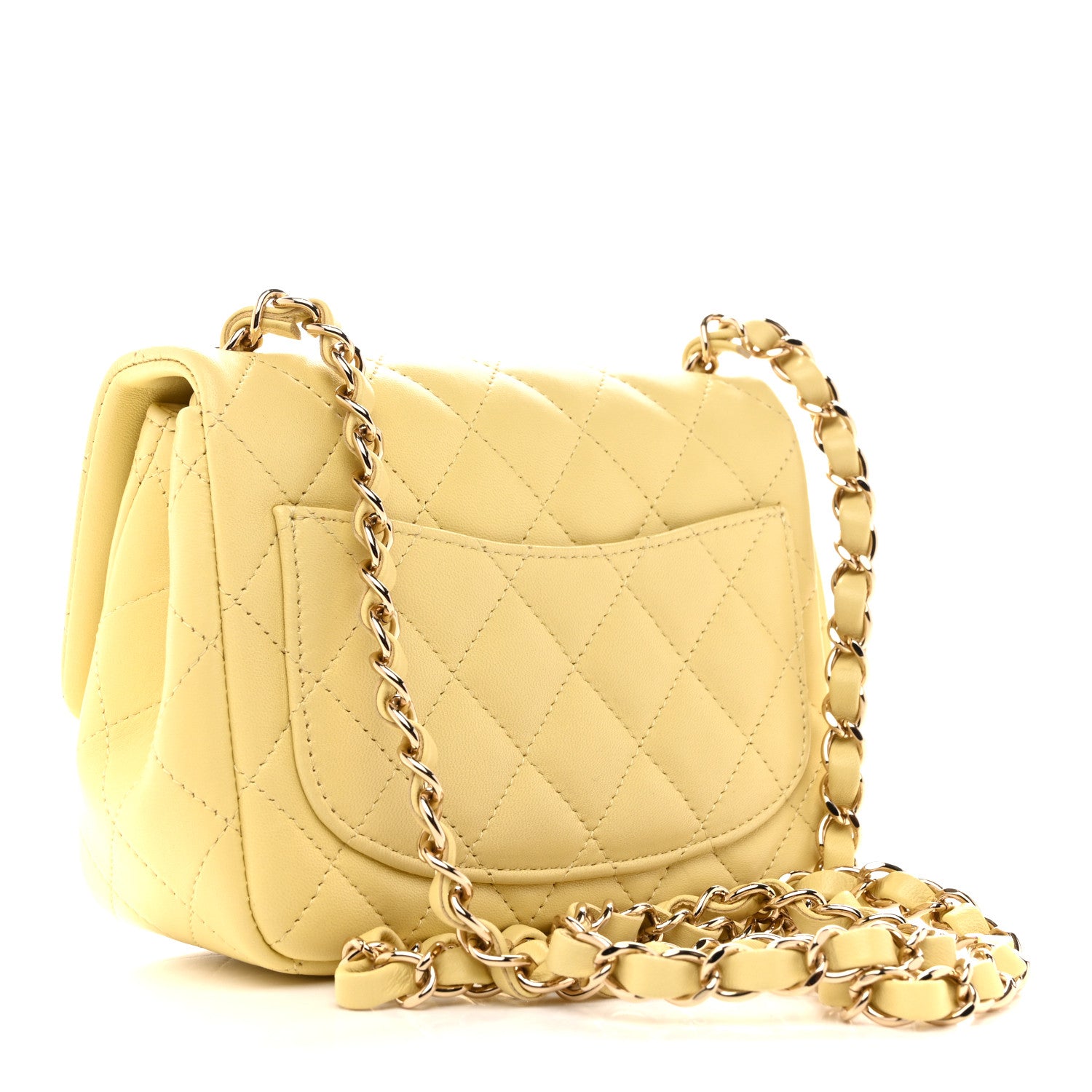 Chanel Lambskin Quilted Mini Square Flap Light Yellow 3 of 11