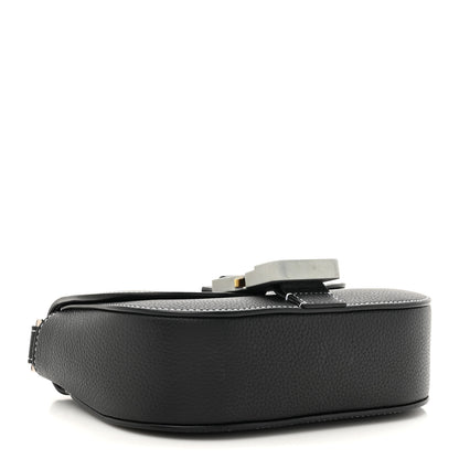 Christian Dior Grained Calfskin Saddle Messenger Bag With Strap Black 4 of 10