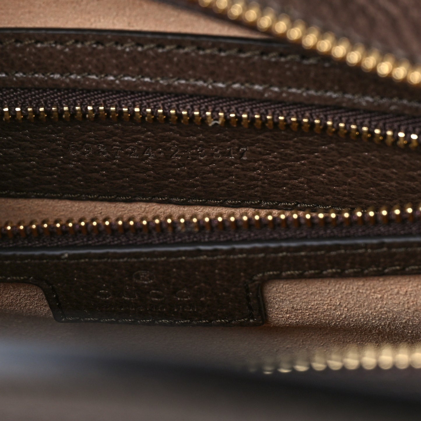 GG Supreme Monogram Textured Dollar Calfskin Web Small Ophidia Slip Handle Tote Beige Ebony New Acero