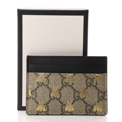 Gucci GG Supreme Monogram Bees Card Holder Black 7 of 7