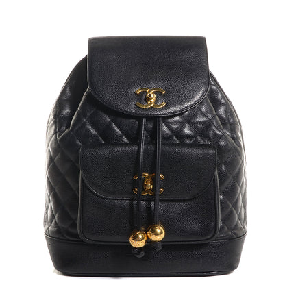 Chanel Quilted Caviar Drawstring Backpack Black 1 of 9