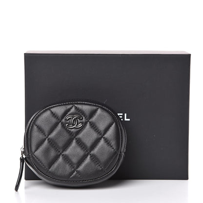 Chanel Lambskin Quilted Zip Around Classic Coin Purse Black 8 of 8