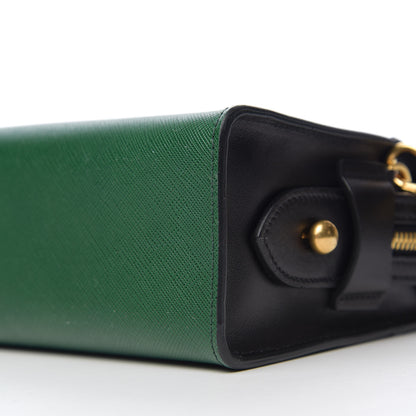 Prada Saffiano City Calfskin Esplanade Crossbody Bag Biliardo Black 7 of 8