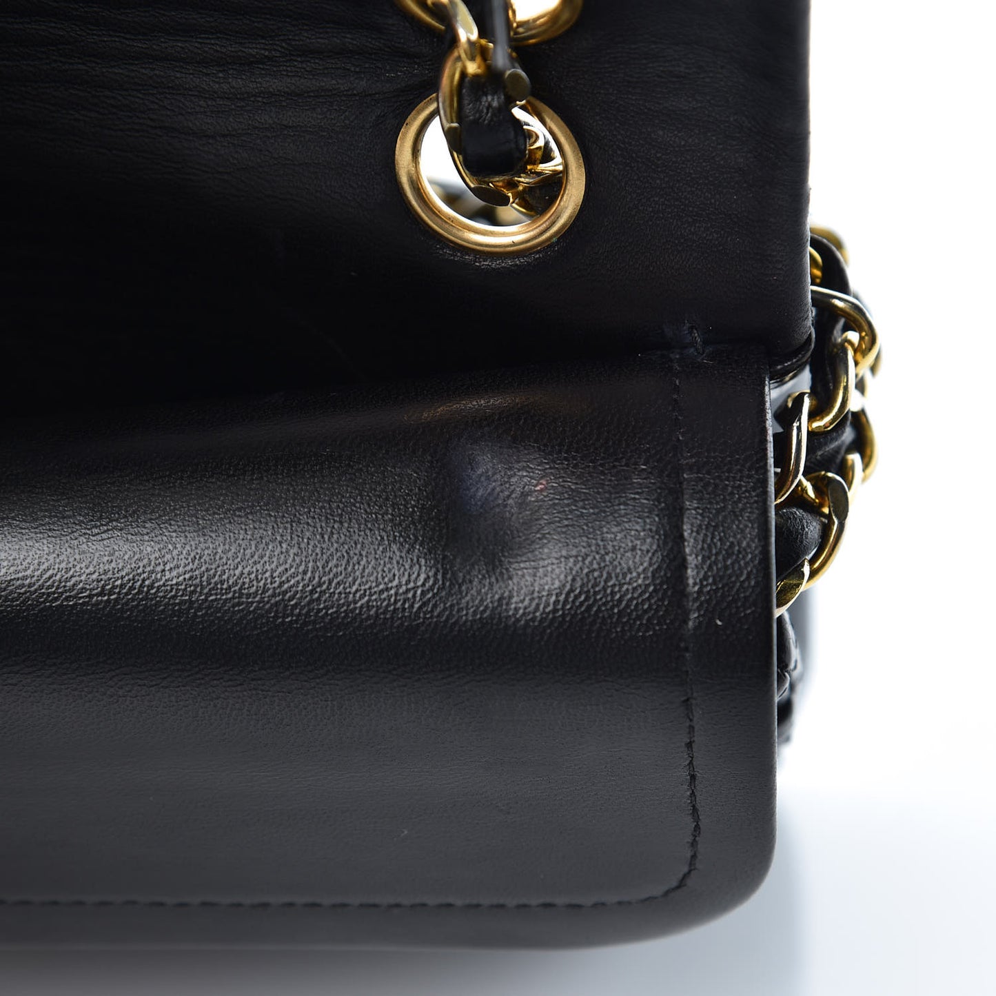 Lambskin Quilted Small Double Flap Black