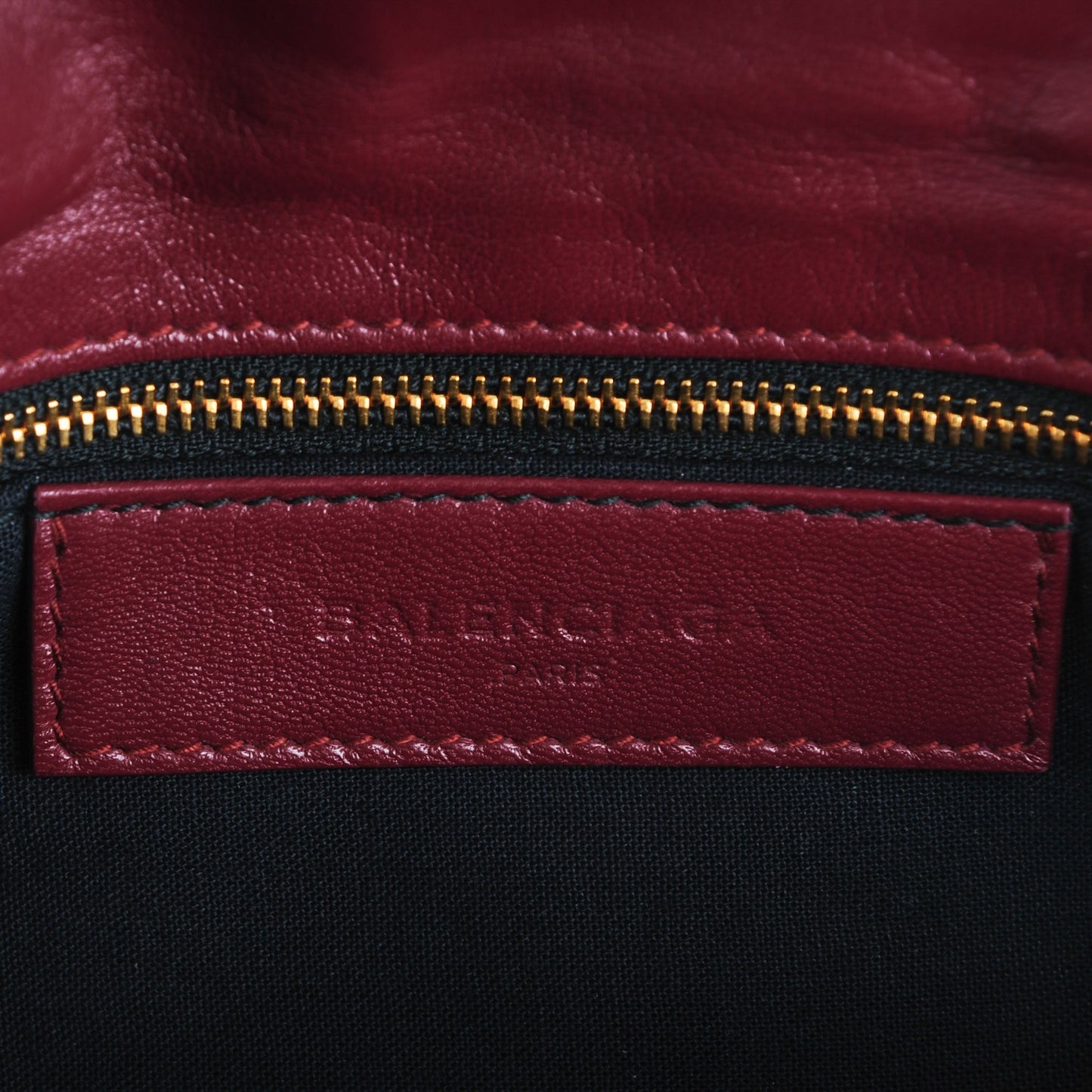 Chevre Gold Metallic Edge Hardware Envelope Clutch Bordeaux