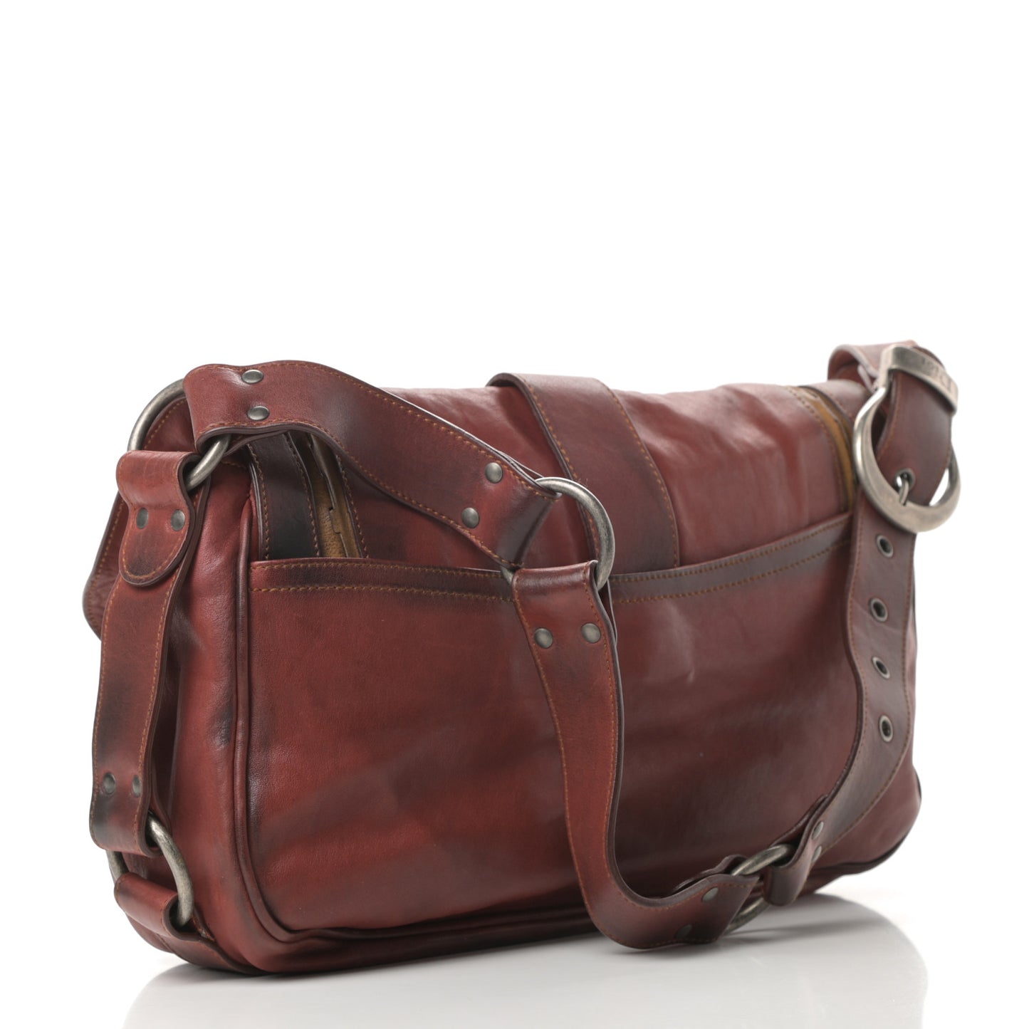 Calfskin Medium Gaucho Double Saddle Red