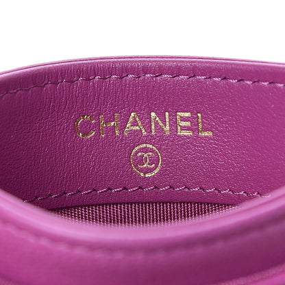 Chanel Shiny Goatskin Quilted 19 Card Holder Purple 6 of 9