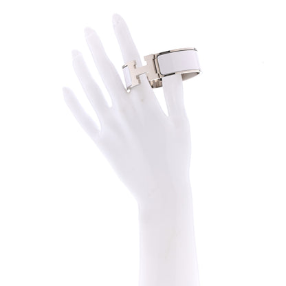 Hermes Enamel Wide Clic Clac H Bracelet GM White 2 of 5