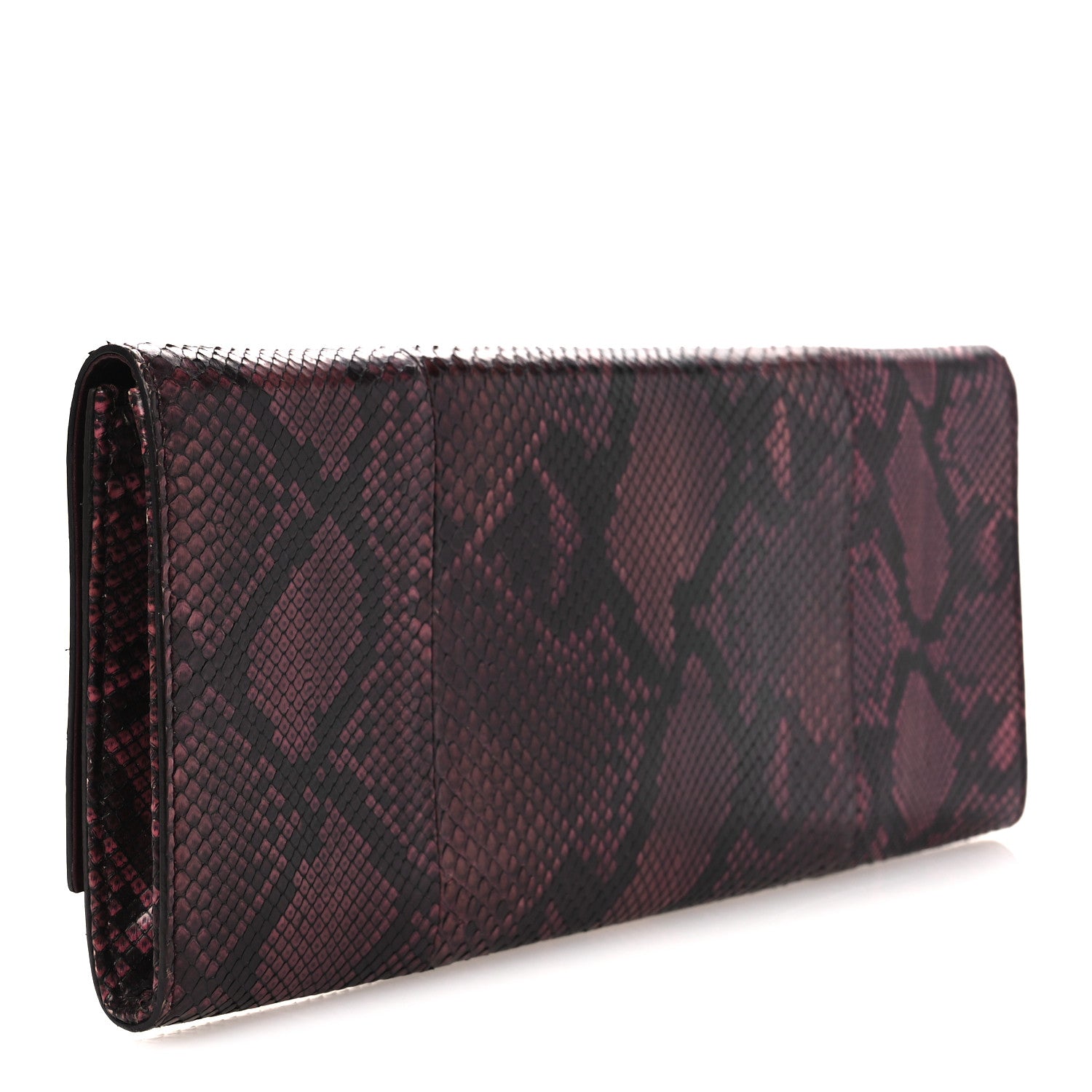 Gucci Snakeskin G Night Clutch Burgundy Black 3 of 10
