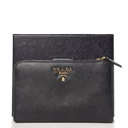 Prada Saffiano Compact Wallet Black 7 of 7