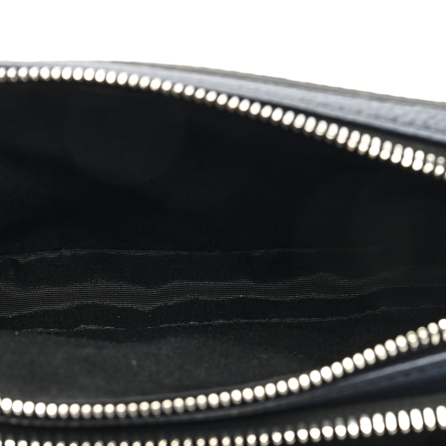 X SHAWN STUSSY Grained Calfskin Ox Head Crossbody Double Zip Crossbody Pouch Navy Blue