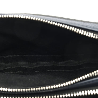 Christian Dior X SHAWN STUSSY Grained Calfskin Ox Head Crossbody Double Zip Crossbody Pouch Navy Blue 5 of 9