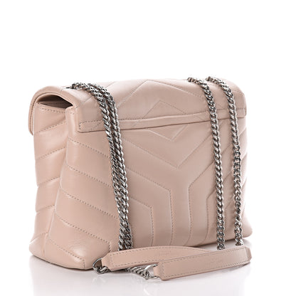 Saint Laurent Calfskin Y Quilted Monogram Small Loulou Chain Satchel Nude Powder 3 of 21