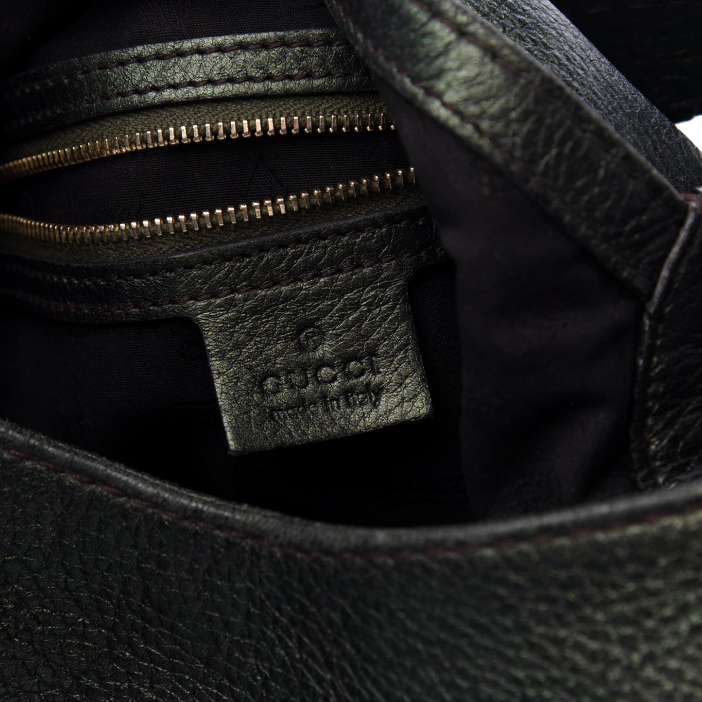 Metallic Pebbled Calfskin Large New Jackie Shoulder Bag Green