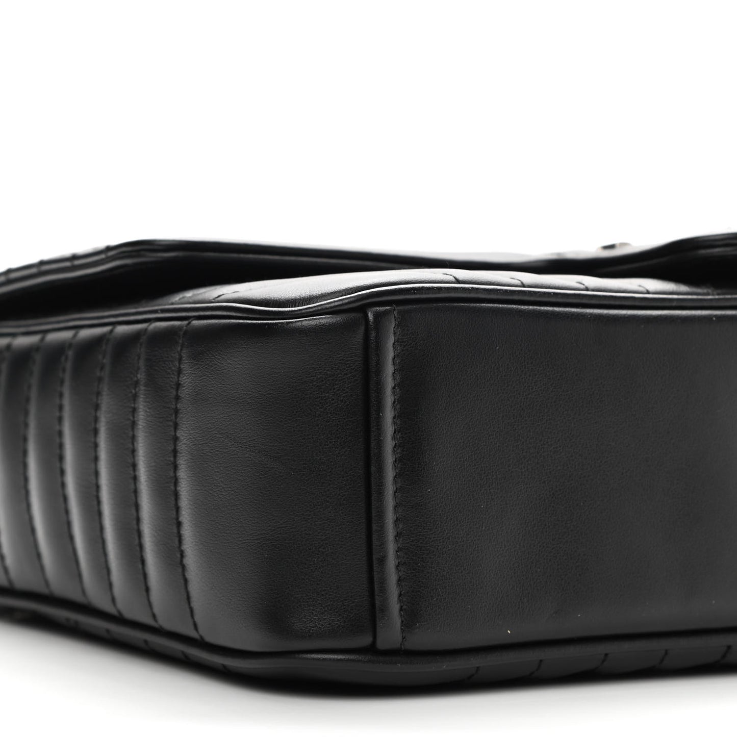 Soft Calfskin Impunture Diagramme Large Chain Flap Shoulder Bag Black