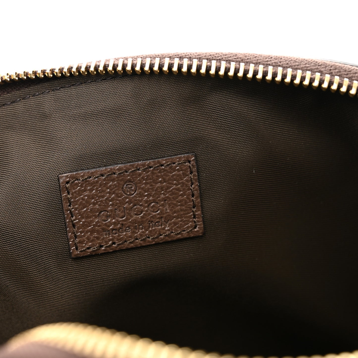 GG Supreme Monogram Textured Calfskin Web Large Ophidia Cosmetic Case  Beige Ebony New Acero