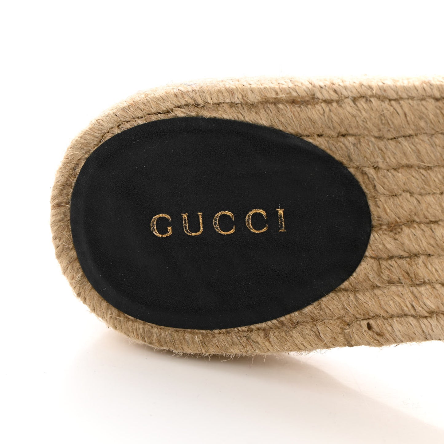 Monogram Matelasse GG Marmont Espadrille 20mm Slide Sandals 37 Beige Ebony Black