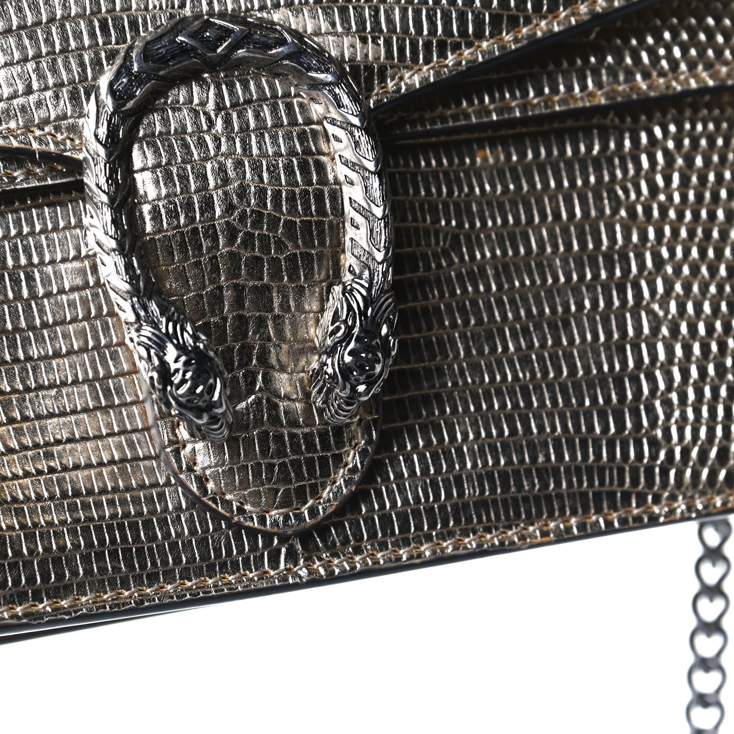 Gucci Metallic Lizard Super Mini Dionysus Shoulder Bag Gold 11 of 12