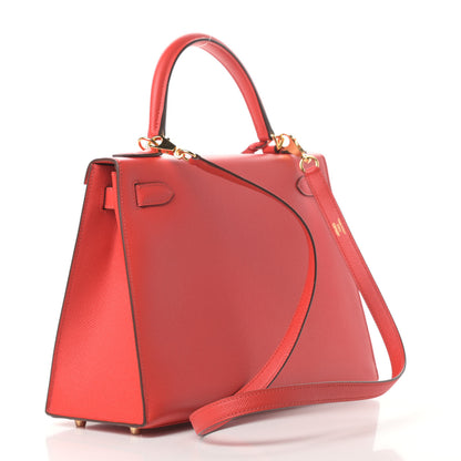 Hermes Epsom Kelly Sellier 28 Rouge Tomate 3 of 14