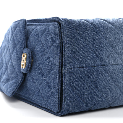 Chanel Washed Denim Quilted Medium Chanel 25 Handbag Blue 10 of 11