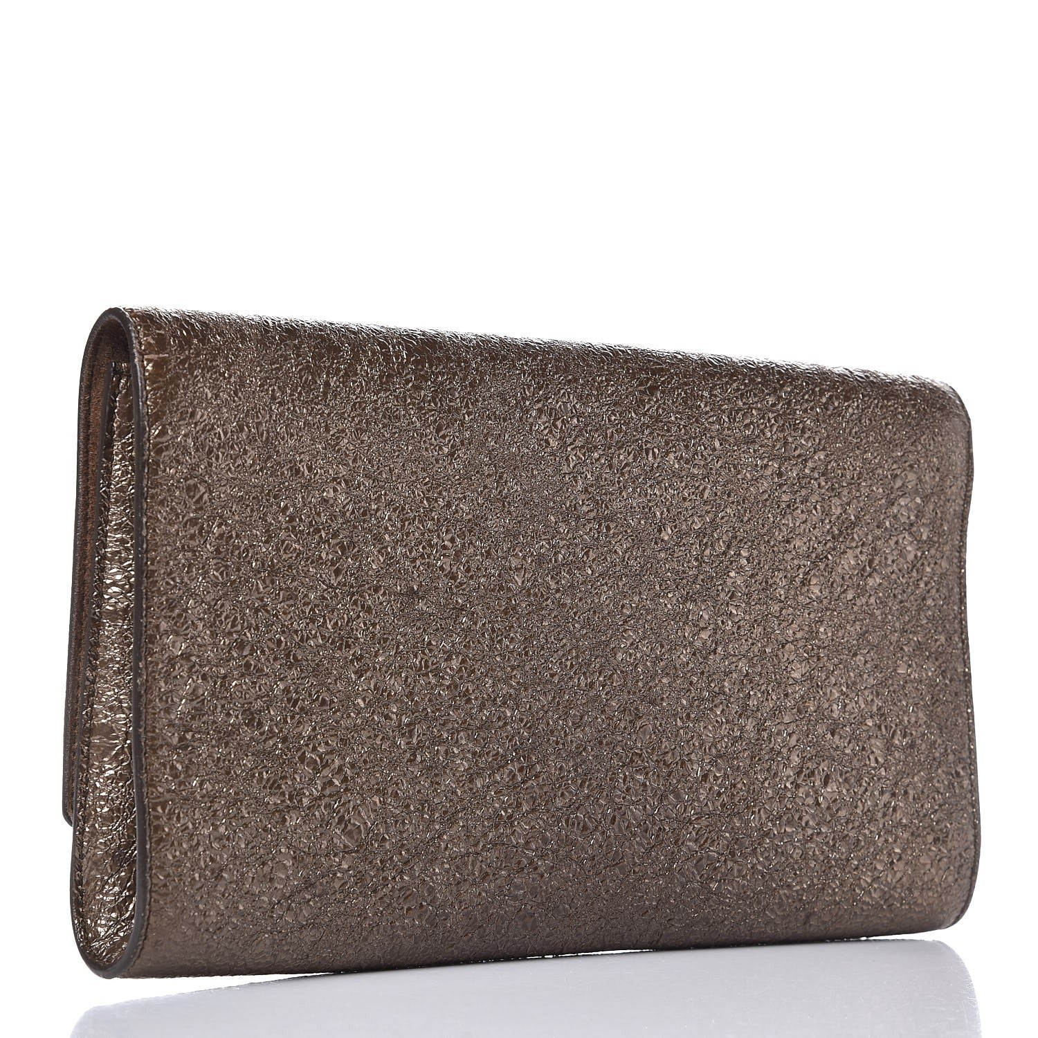 Saint Laurent Metallic Crackled Calfskin Large Belle De Jour Clutch Bronze 3 of 8