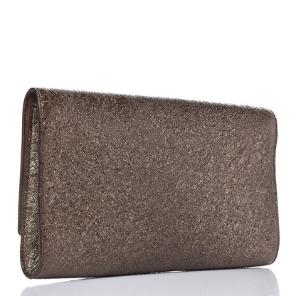 Saint Laurent Metallic Crackled Calfskin Large Belle De Jour Clutch Bronze 3 of 8