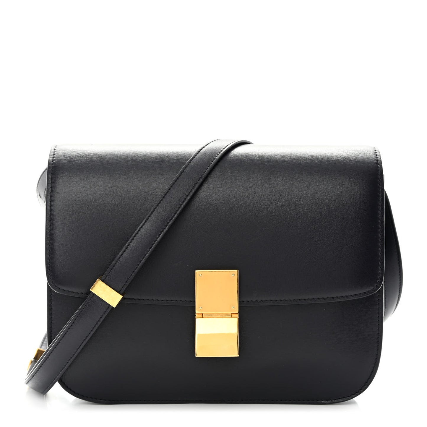 Box Calfskin Medium Classic Box Flap Bag Navy