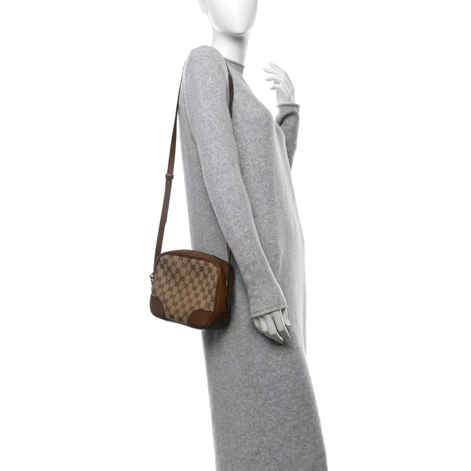 Gucci Monogram Mini Bree Messenger Bag Beige Tabacco 2 of 11