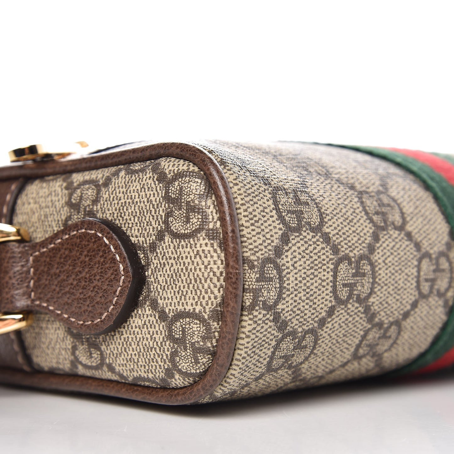 GG Supreme Monogram Web Mini Ophidia Shoulder Bag Brown
