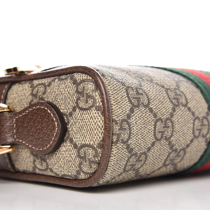 Gucci GG Supreme Monogram Web Mini Ophidia Shoulder Bag Brown 8 of 9